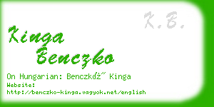 kinga benczko business card